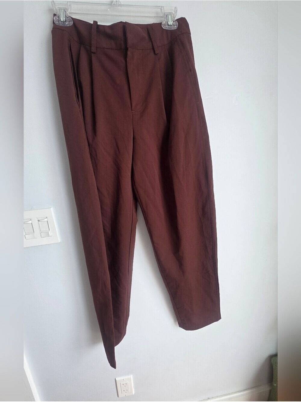 Free People Pants Womens Brown Trouser Barrel Leg High Rise